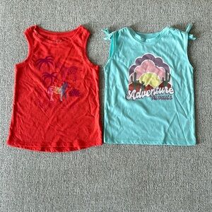 Girls Tank Top Set, Cat & Jack, Garanimals, Orange, Blue, Size 4T